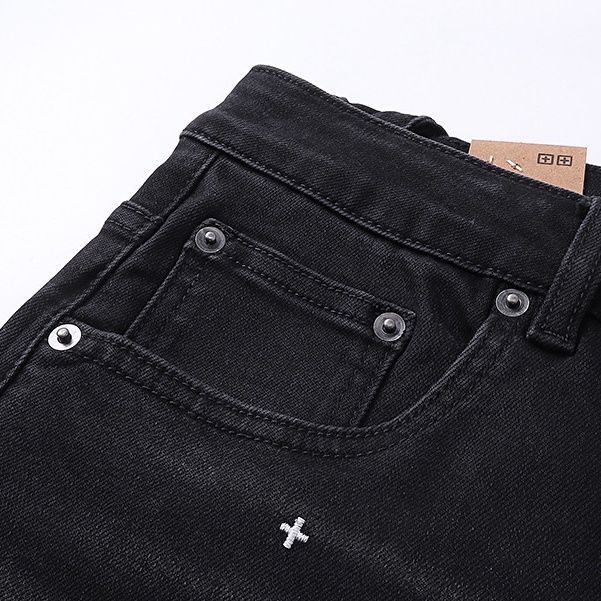 Ksubi Black Cross‑Stitch Skinny Jeans OKZY202674