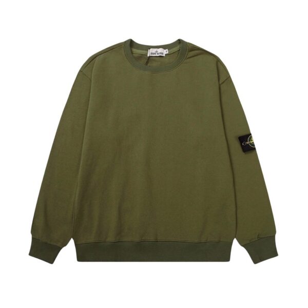 STONE ISLAN loose round neck hoodie military green OKZY2026750