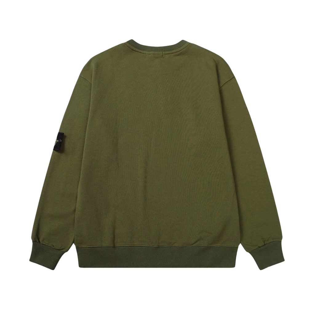 STONE ISLAN loose round neck hoodie military green OKZY2026750