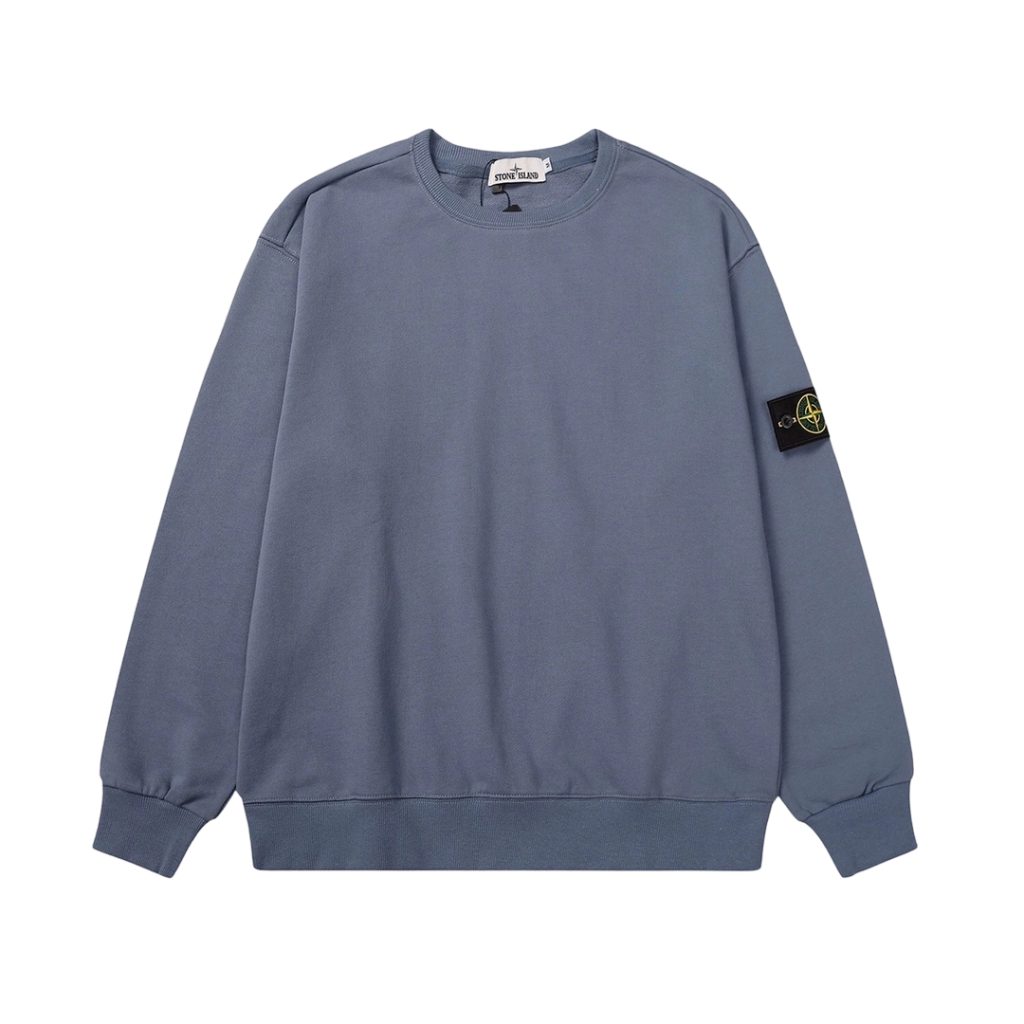 STONE ISLAN loose round neck hoodie dark blue OKZY2026751