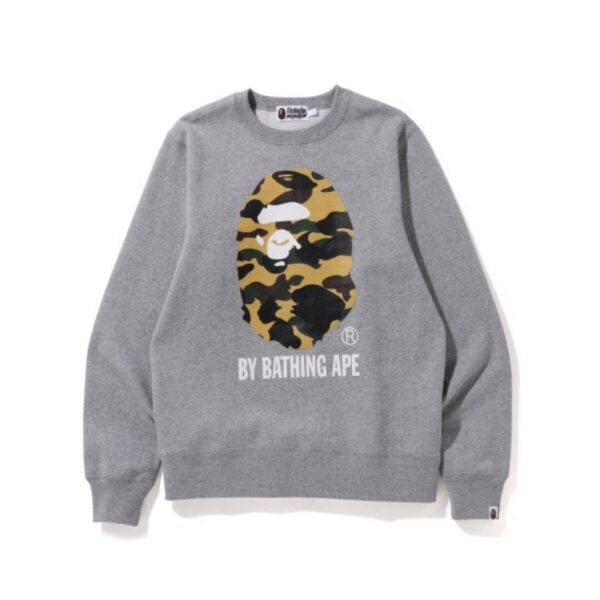 BAPE FW22 camouflage round neck long sleeved sweatshirt Grey OKZY2026757