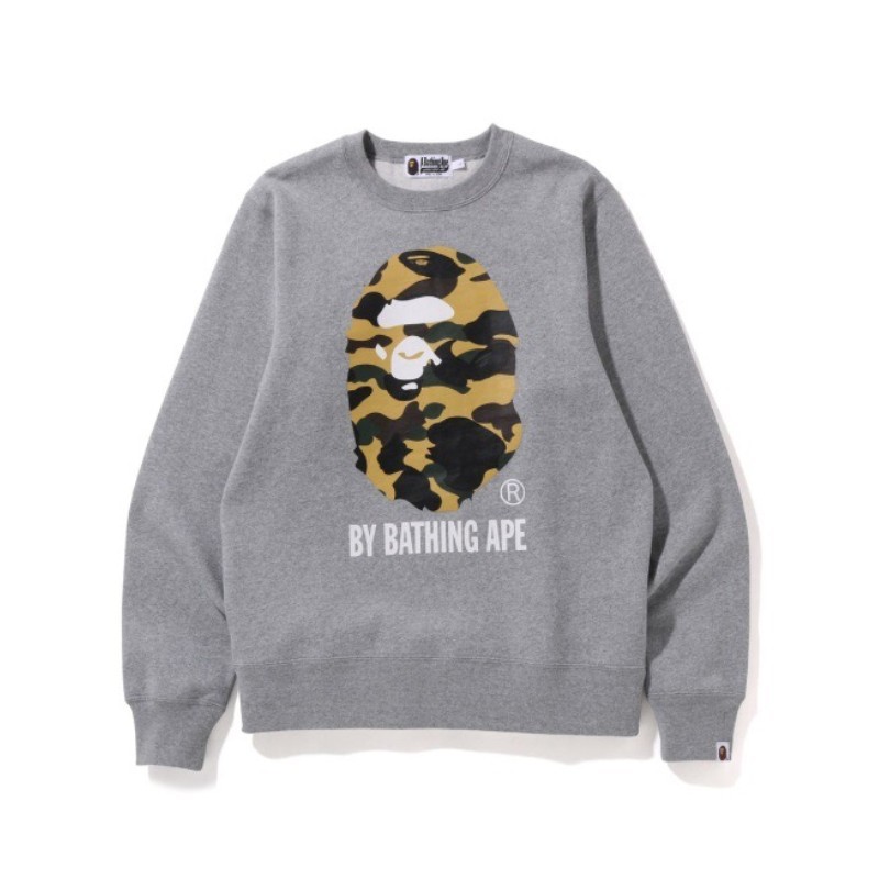 BAPE FW22 camouflage round neck long sleeved sweatshirt Grey OKZY2026757