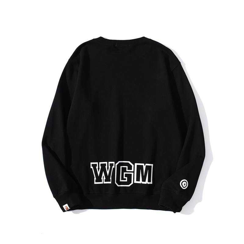 BAPE shark print round neck pullover round neck sweatshirt black OKZY2026758