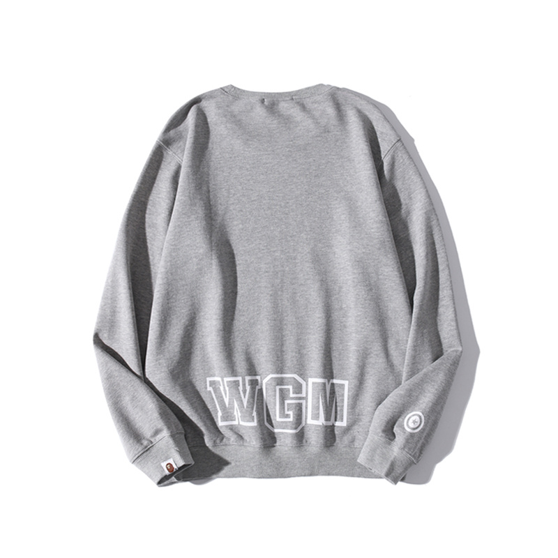 BAPE shark print round neck pullover round neck sweatshirt grey OKZY2026759