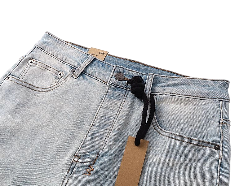 Ksubi Blue Cross Applique Distressed Denim Pants OKZY202675