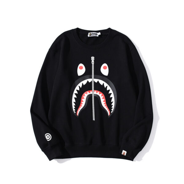 A BATHONG APE BAPE round neck pullover hoodie black OKZY2026765