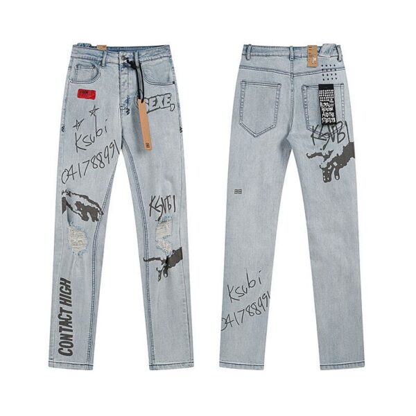 Ksubi Graffiti Print Ripped Jeans OKZY202676
