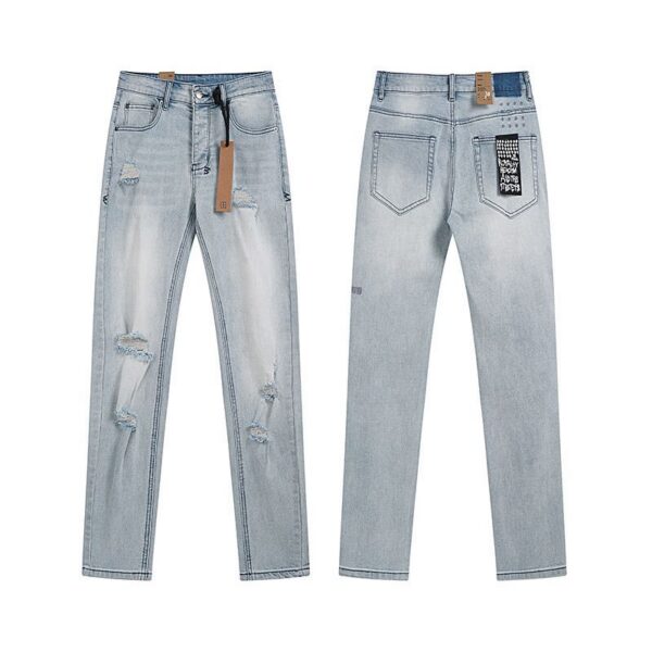 Ksubi Light Wash Multi‑Rip Jeans OKZY202677