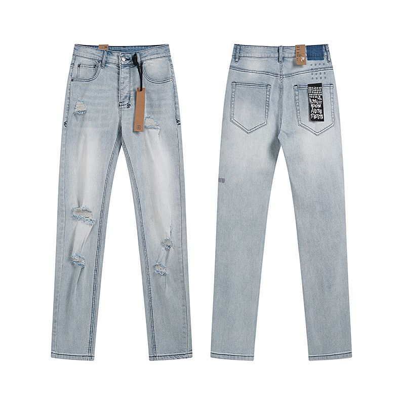 Ksubi Light Wash Multi‑Rip Jeans OKZY202677