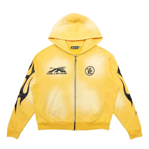 Hellstar Trendy Zipper Hoodie Yellow OKZY2026788