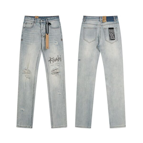 Ksubi Logo Print Ripped Jeans OKZY202678