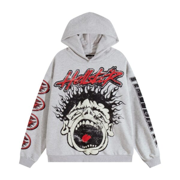 Hellstar vintage printed hoodie gray OKZY2026792