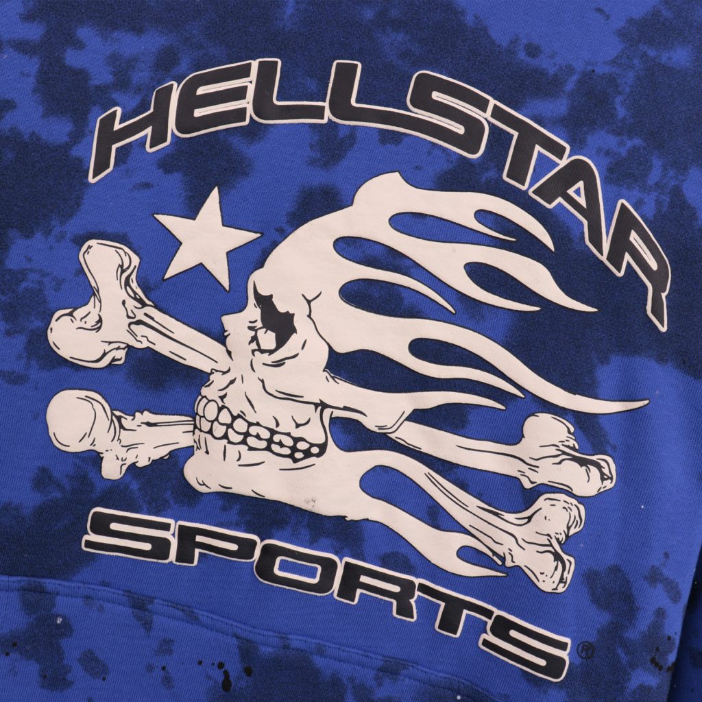 Hellstar Sports Tie-Dye Skull Hoodie Blue OKZY2026794