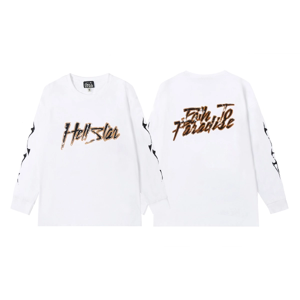 Hellstar Faith To Paradise White Long Sleeve Tee OKZY2026801