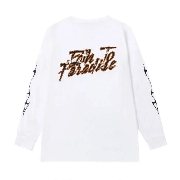 Hellstar Faith To Paradise White Long Sleeve Tee OKZY2026801