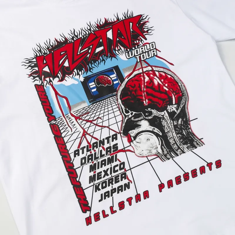 Hellstar World Tour Brain White Long Sleeve Tee OKZY2026806