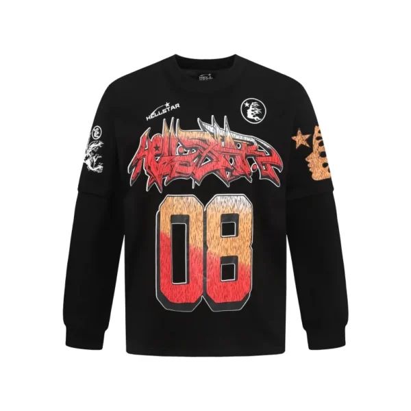 Hellstar 08 Graffiti Black Long Sleeve Tee OKZY2026810