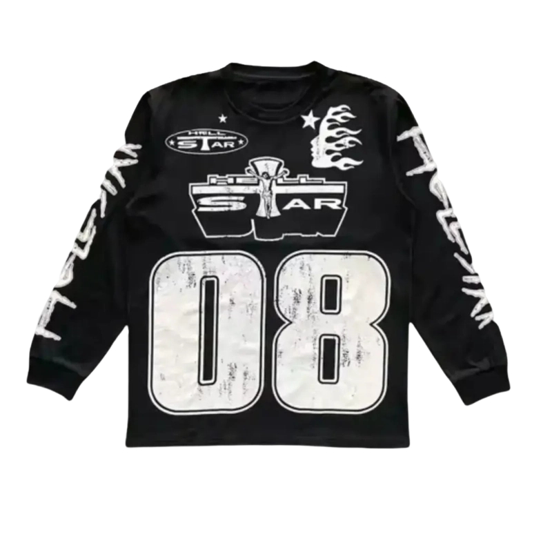 Hellstar 08 Racing Black Long Sleeve Tee OKZY2026814