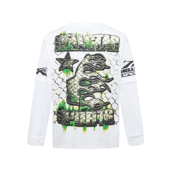 Hellstar Helmet Football White Long Sleeve Tee OKZY2026818