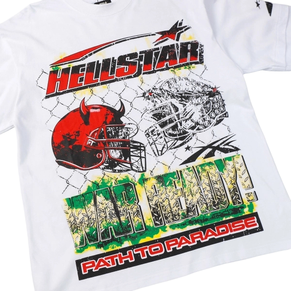 Hellstar Helmet Football White Long Sleeve Tee OKZY2026818