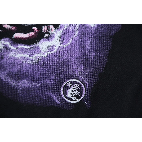 Hellstar Powered By The Star Purple Brain Black Long Sleeve Tee OKZY2026819