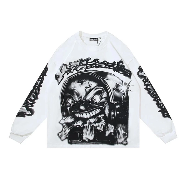 Hellstar Clown Monster White Long Sleeve Tee OKZY2026820