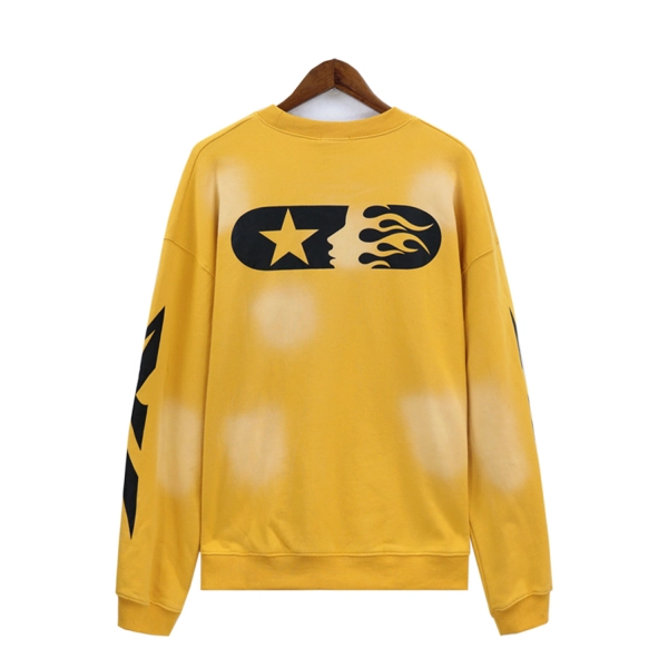 Hellstar Spray Fade Yellow Crewneck Sweatshirt OKZY2026821