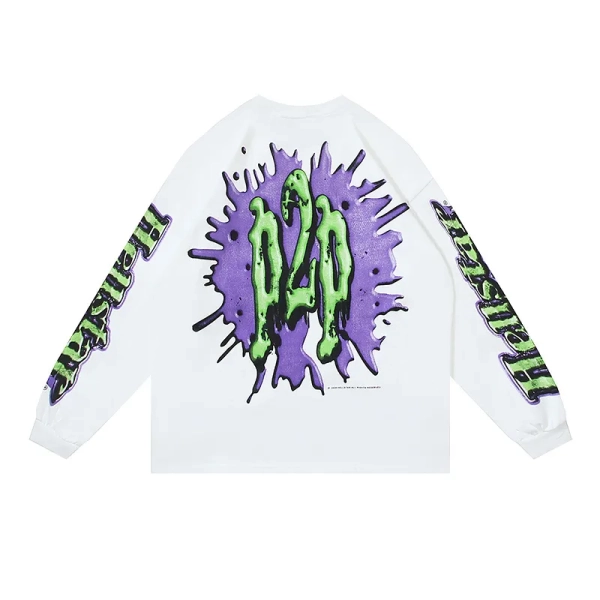 Hellstar P2 Paradise Halloween White Long Sleeve Tee OKZY2026824