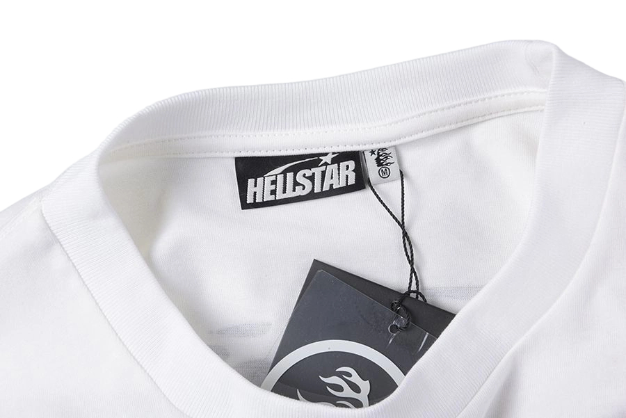 Hellstar Pixel Flame White Long Sleeve Tee OKZY2026826