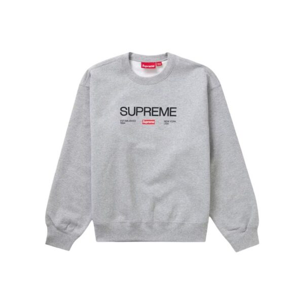 Supreme Established 1994 Heather Grey Crewneck Sweatshirt OKZY2026827