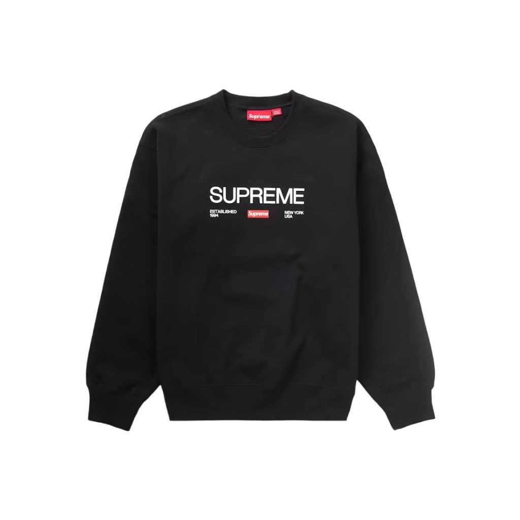 Supreme Established 1994 Black Crewneck Sweatshirt OKZY2026828