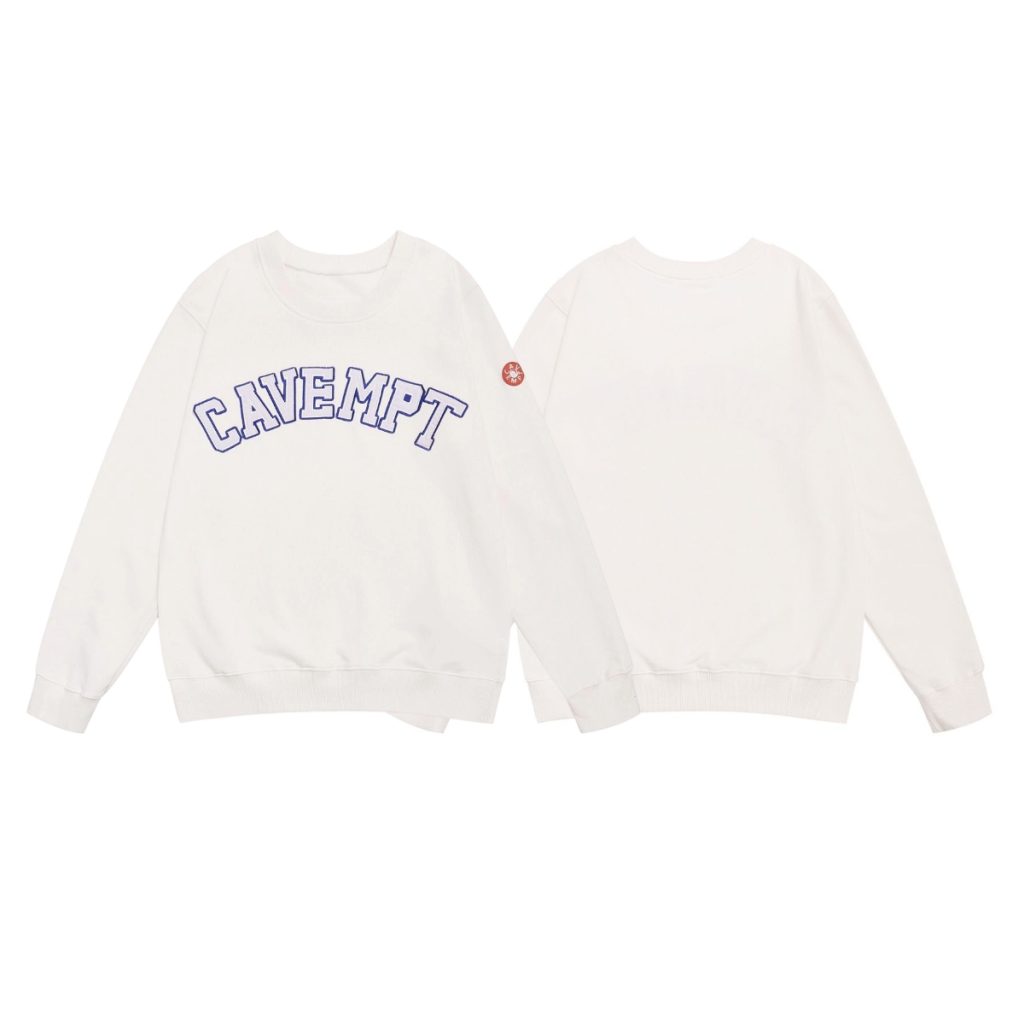 Cav Empt Arch Logo White Blue Sweatshirt OKZY2026829