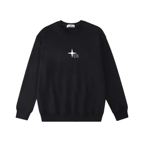 Stone Island Color Brush Stroke Compass Black Sweatshirt OKZY2026841