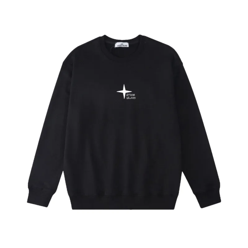 Stone Island Color Brush Stroke Compass Black Sweatshirt OKZY2026841