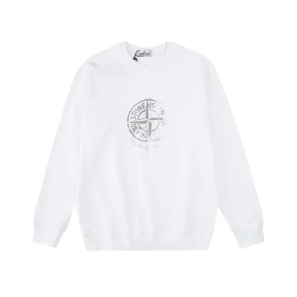 Stone Island Front Faded Compass White Sweatshirt OKZY2026843