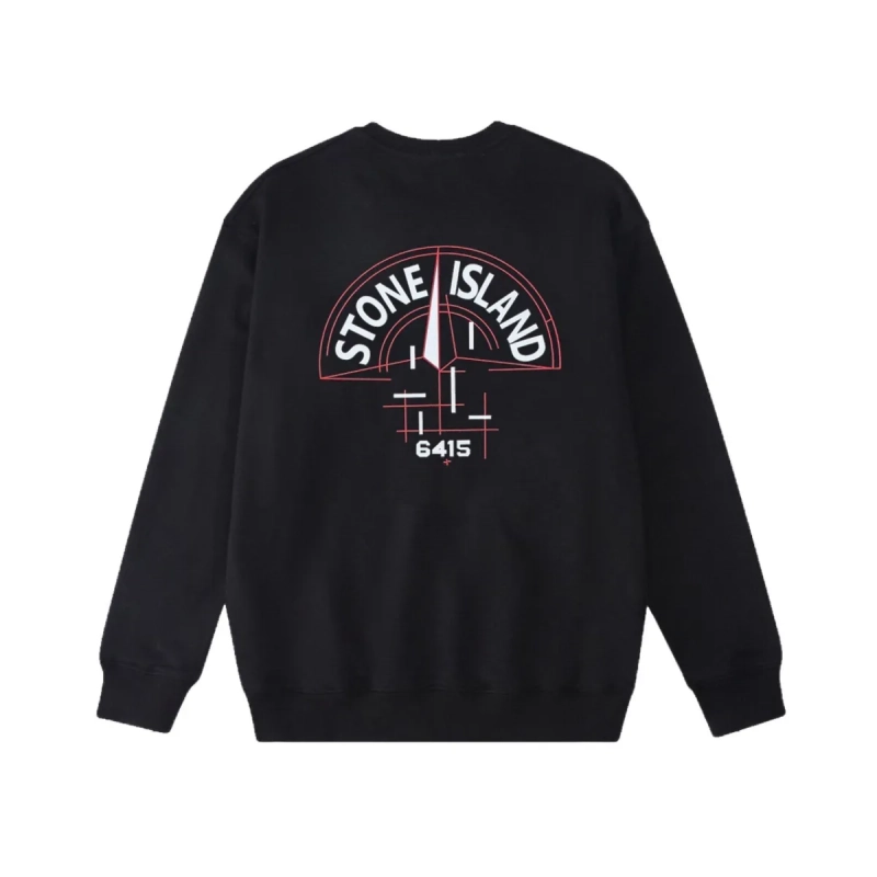 Stone Island 6415 Arch Logo Black Sweatshirt OKZY2026845