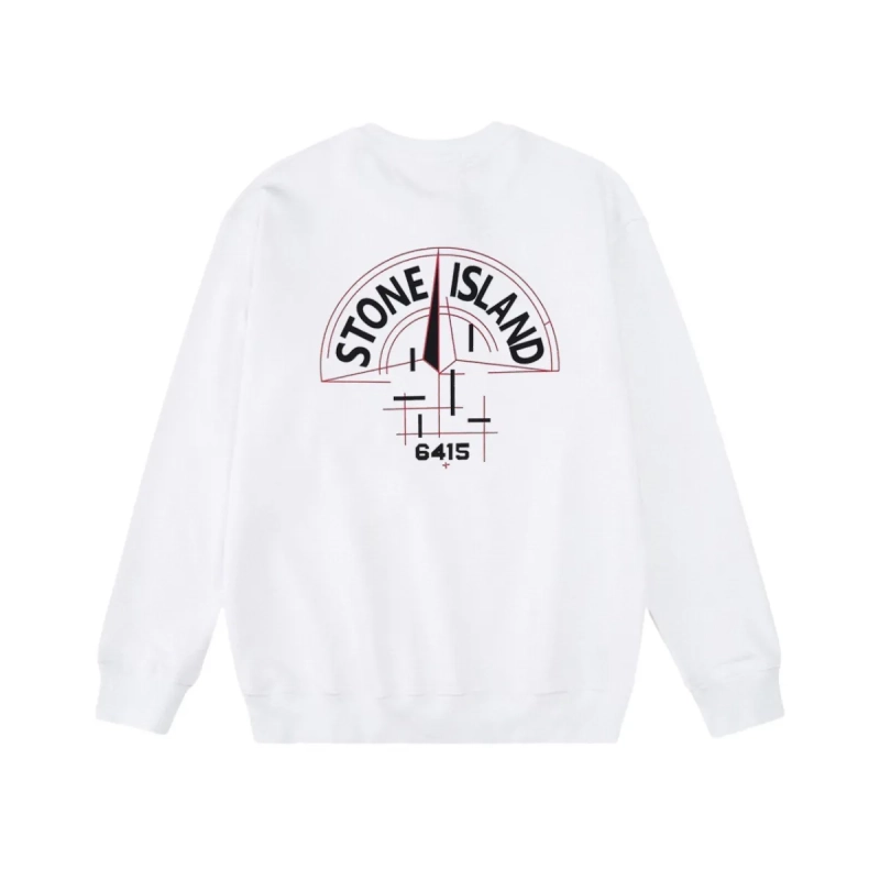 Stone Island 6415 Arch Logo White Sweatshirt OKZY2026846
