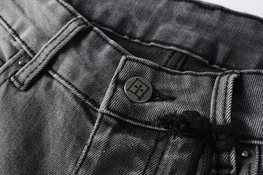 Ksubi Faded Grey Destroyed Patch Denim Pants OKZY202684