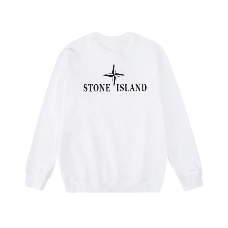 Stone Island Back Star Logo White Sweatshirt OKZY2026853