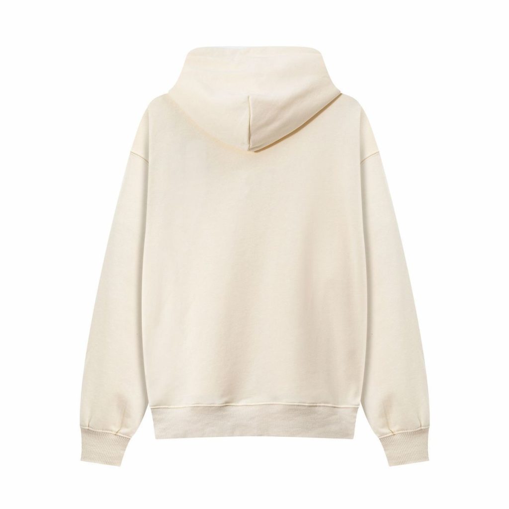 AMI Red Heart A Logo Cream Hoodie OKZY2026862
