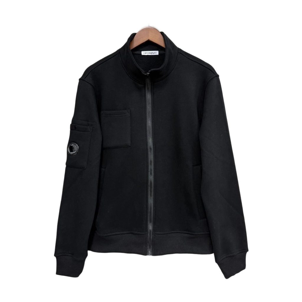 C.P. Company Full Zip Stand Collar Black Jacket OKZY2026864