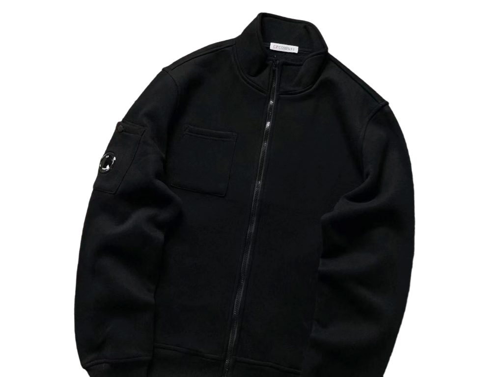 C.P. Company Full Zip Stand Collar Black Jacket OKZY2026864