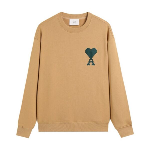 AMI Green Heart Logo Camel Sweatshirt OKZY2026876