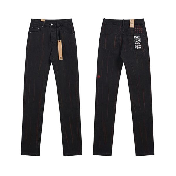 Ksubi Black Red Streak Slim Jeans OKZY202687