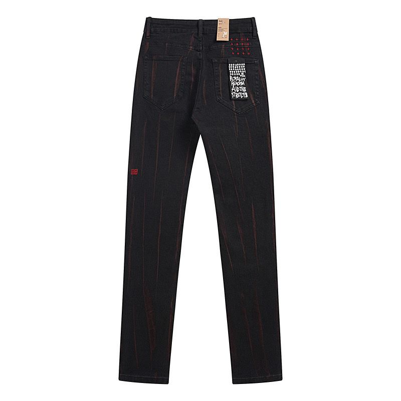 Ksubi Black Red Streak Slim Jeans OKZY202687