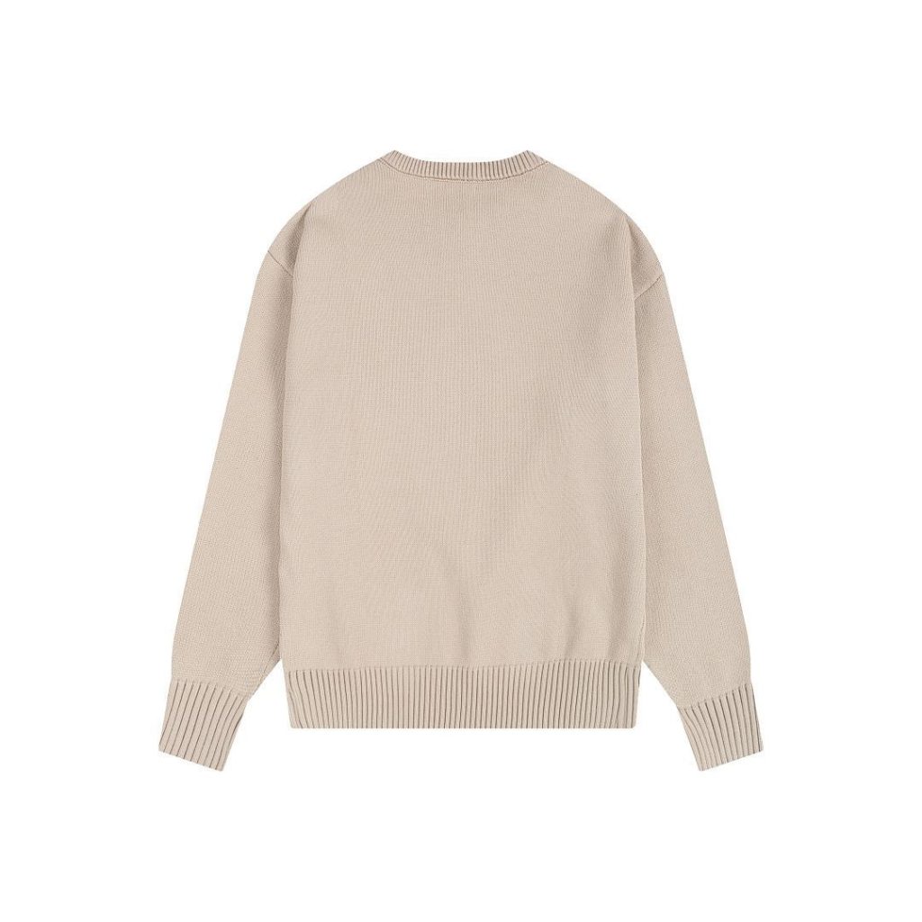 AMI Tonal Heart Logo Beige Sweater OKZY2026880