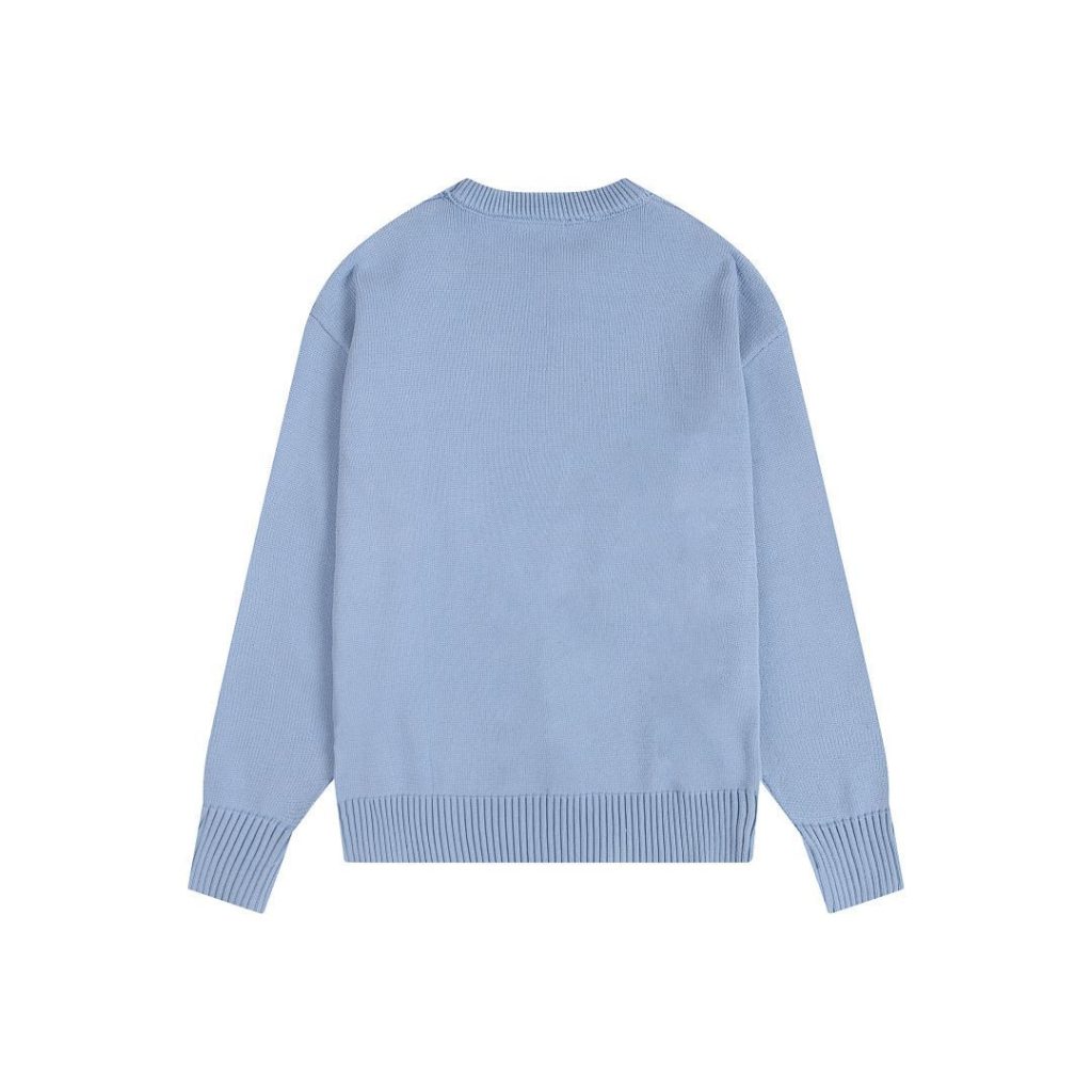 AMI Tonal Heart Logo Light Blue Sweater OKZY2026881