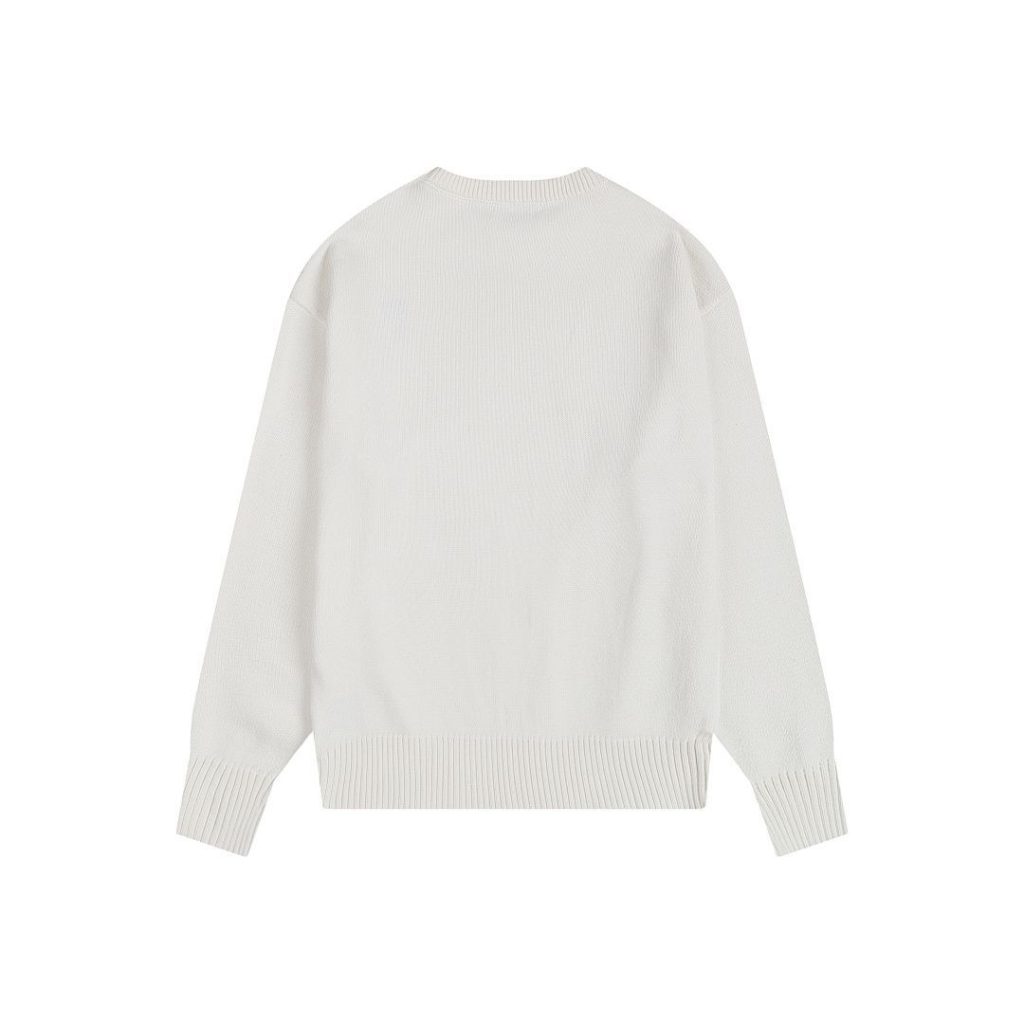 AMI Red Heart Logo Off White Sweater OKZY2026882