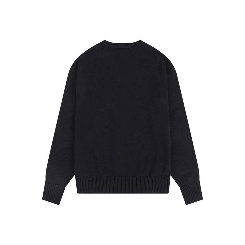 AMI Red Heart Logo Black Sweater OKZY2026884