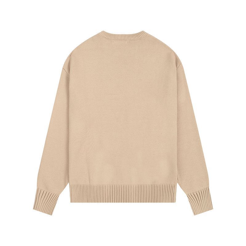 AMI Large Red Heart Logo Beige Sweater OKZY2026888